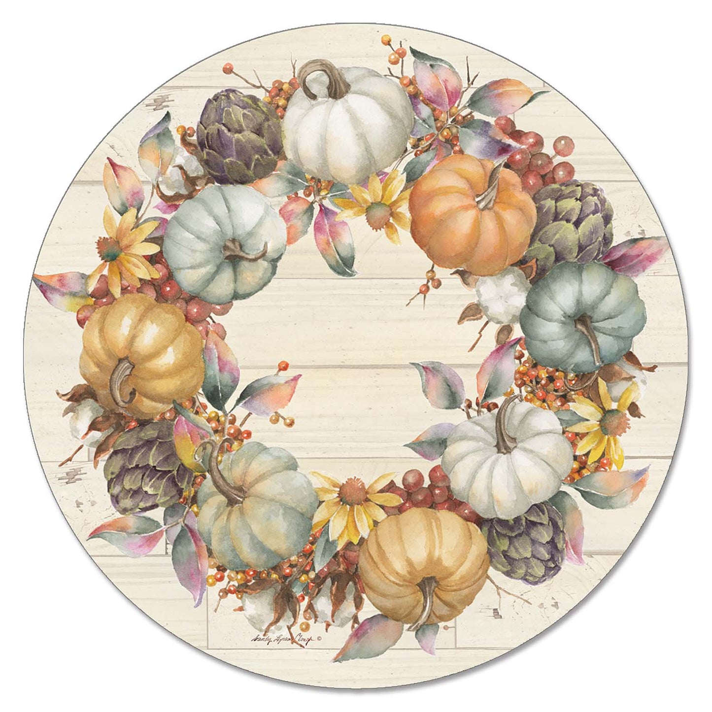 Pumpkin Time Glass Lazy Susan Turntable