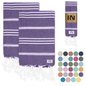Istanbul Classic Turkish Hand Towel Set of 2 for Kitchen, Bath, Beach, Gym, and Yoga 17"x30"