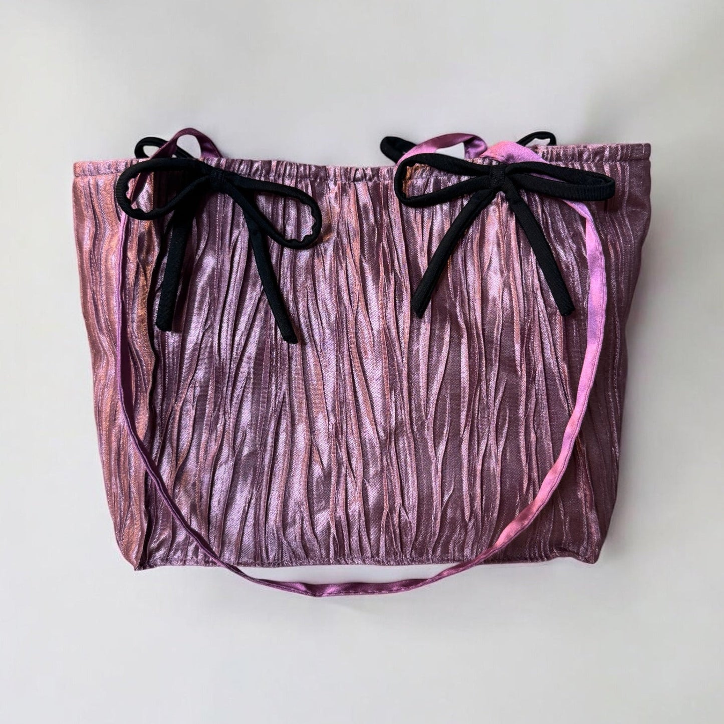 Chic Mini Silk Handbag – Purple Pleats