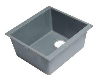 ALFI brand AB1720UM 17" Undermount Rectangular Granite Composite Kitchen Prep Sink