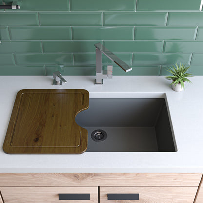 ALFI brand AB3020UM 30" Undermount Single Bowl Granite Composite Kitchen Sink