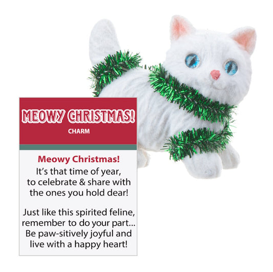 Meowy Christmas Cat Charm - Green