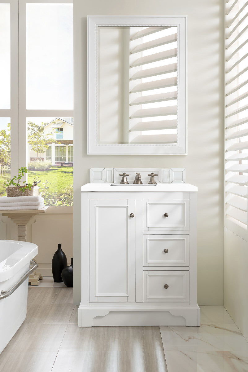 De Soto 30" Single Vanity Cabinet, Bright White