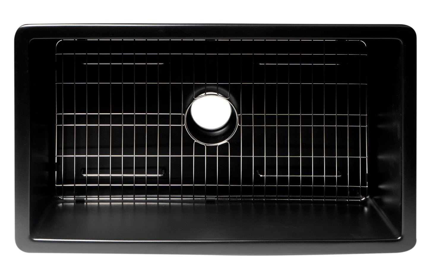 ALFI brand ABF3219SUD 32" x 19" Fireclay Single Bowl Undermount / Drop In Kitchen Sink w Grid