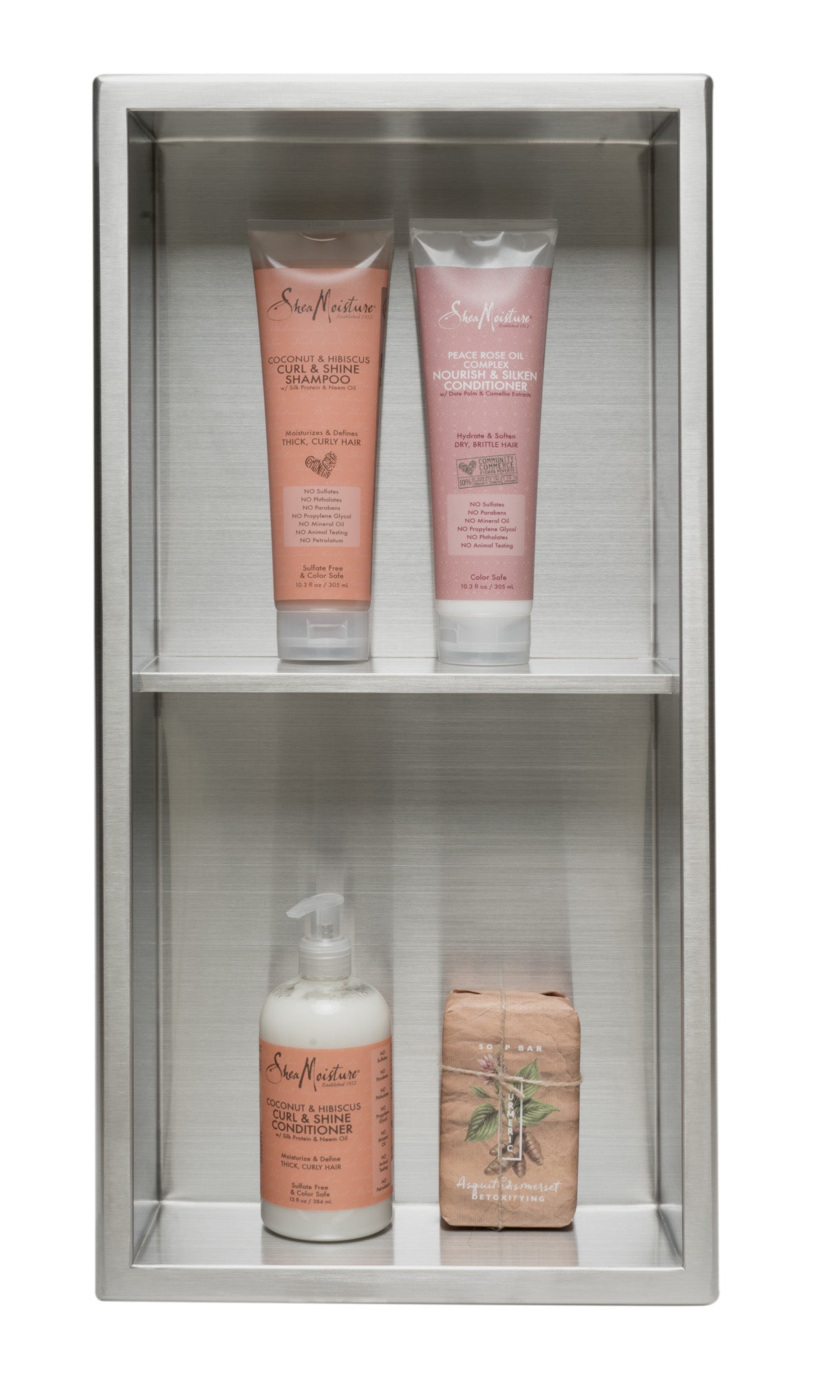 ALFI brand ABN1224 12 x 24  Vertical Double Shelf Bath Shower Niche