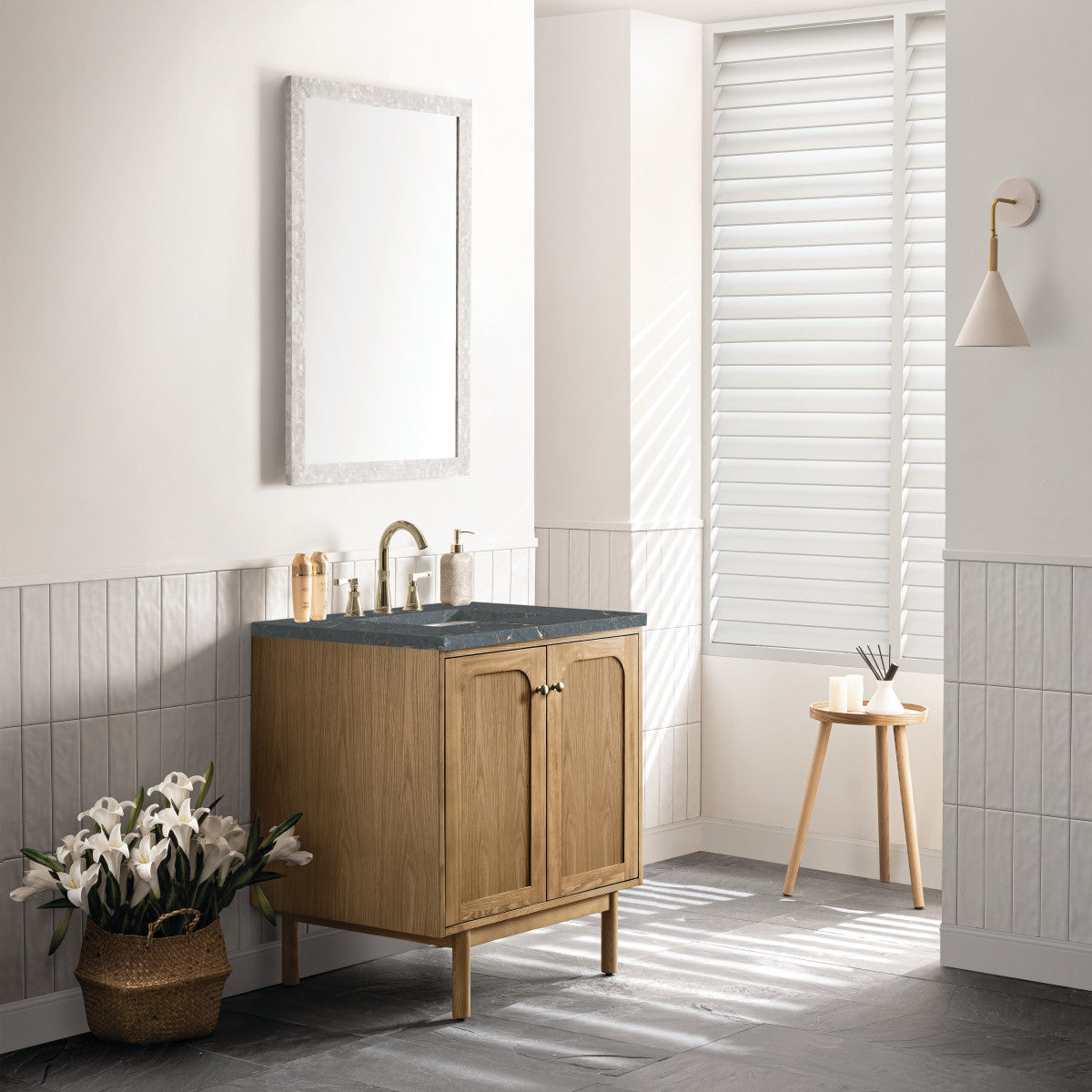 Laurent 30" Single Vanity Cabinet, Light Natural Oak