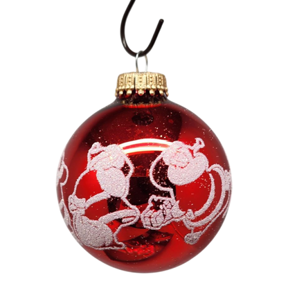 Krebs Value Glass Ornament 4 pack - Nostalgic Santa on Red