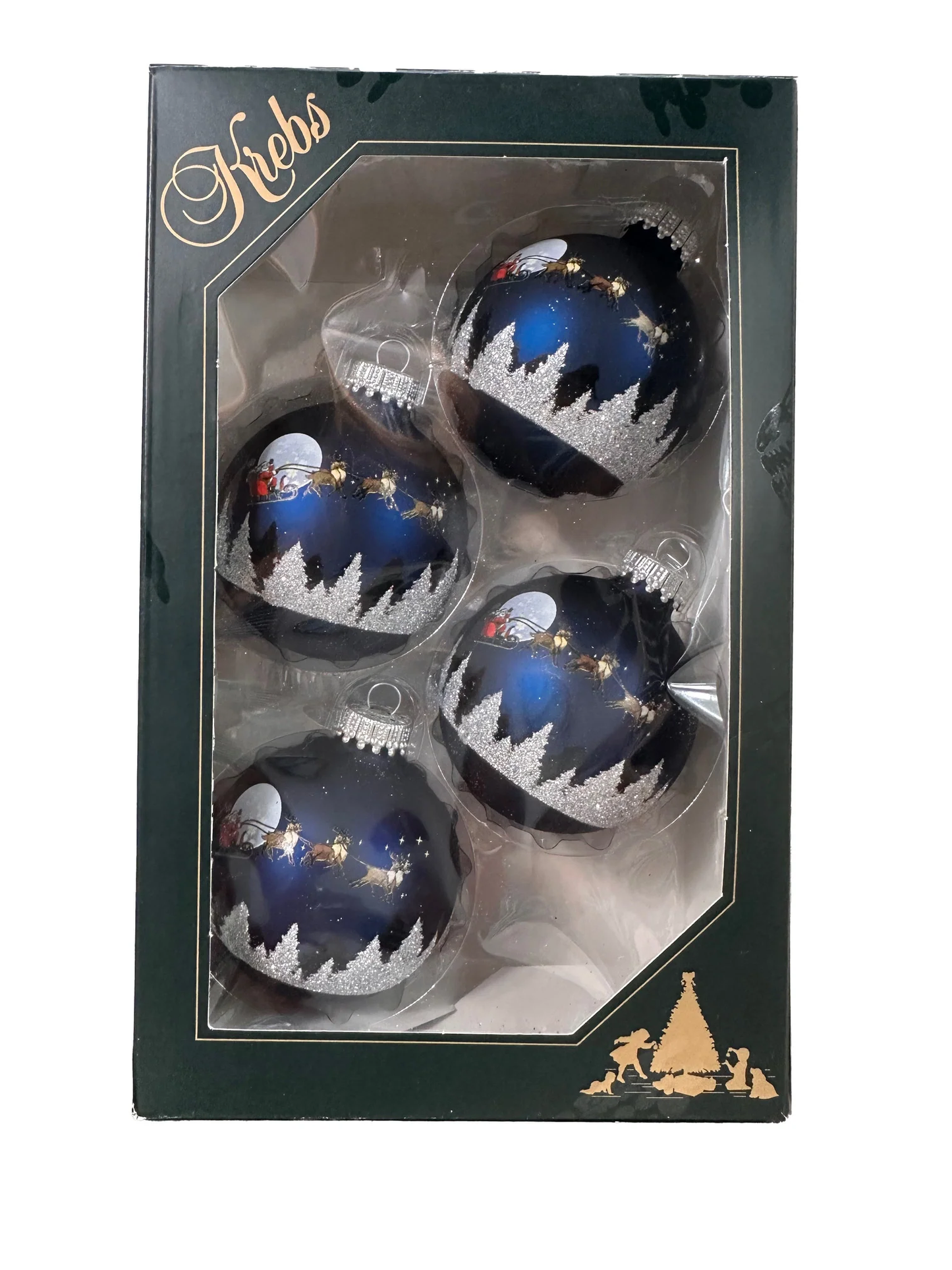 Midnight Haze Velvet 2 5/8" Ball with Spirit Of Christmas - 4 Piece Set
