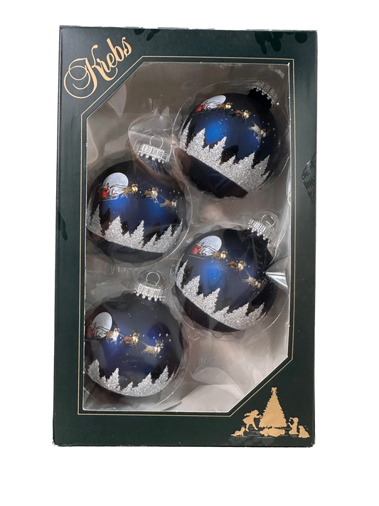Midnight Haze Velvet 2 5/8" Ball with Spirit Of Christmas - 4 Piece Set