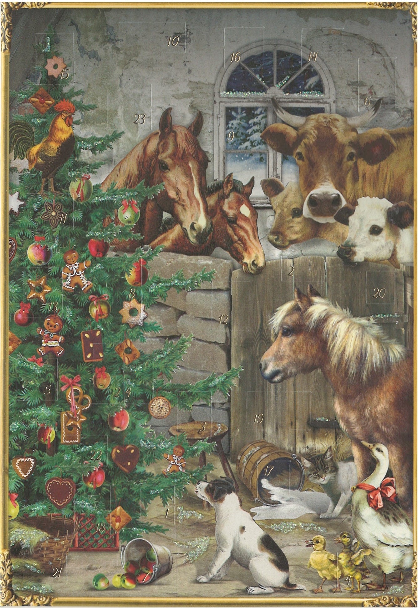 Advent Greeting Card – Farmyard Friends and Christmas Cheer