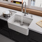 ALFI brand AB503 AB503-W White 23" Smooth Apron Fireclay Single Bowl Farmhouse Kitchen Sink