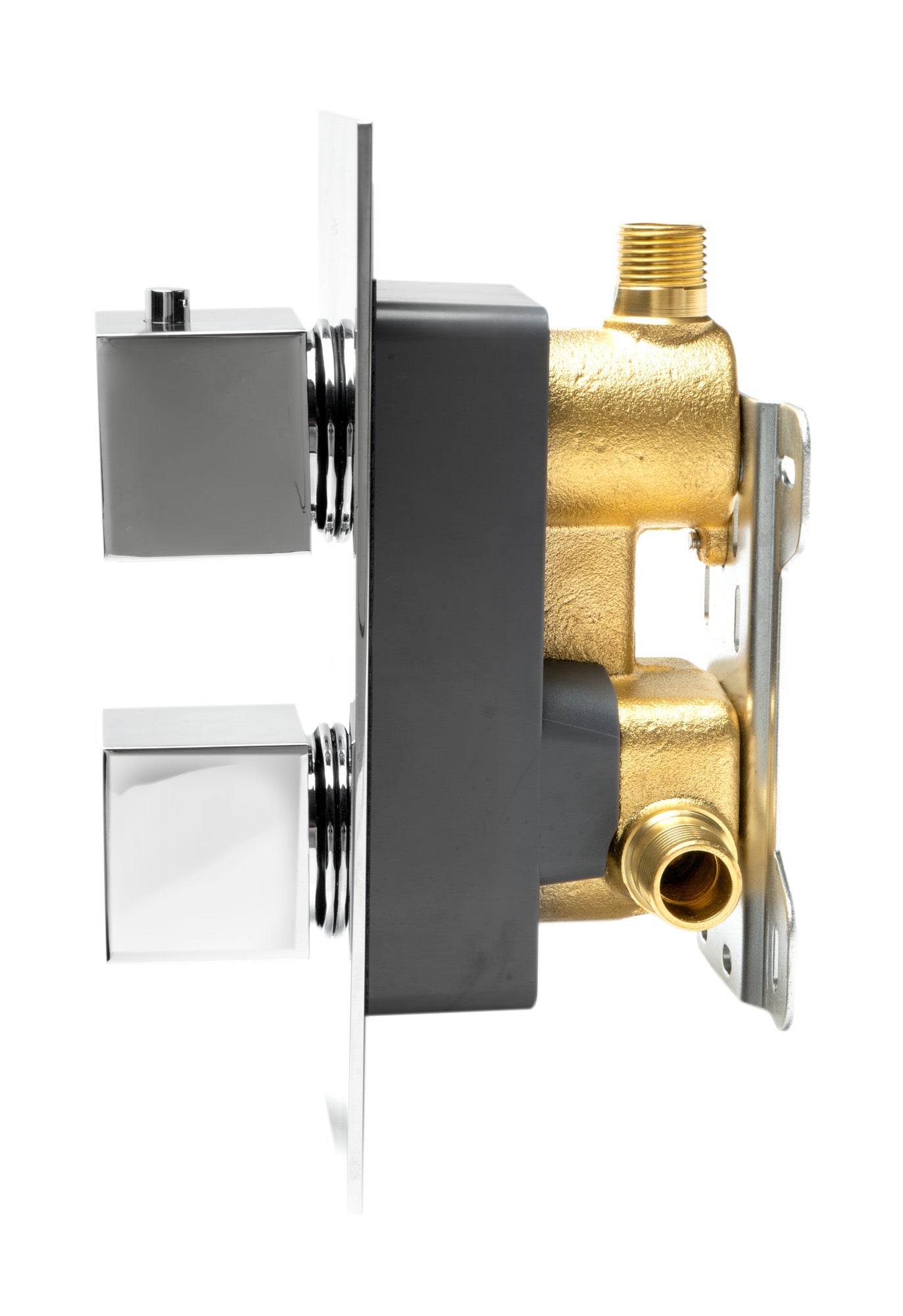 ALFI brand AB2601 Square Knob 1 Way Thermostatic Shower Mixer