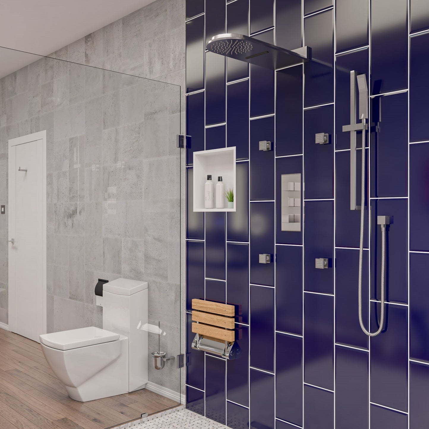 ALFI brand ABNC1616 16" x 16"  Square Single Shelf Bath Shower Niche