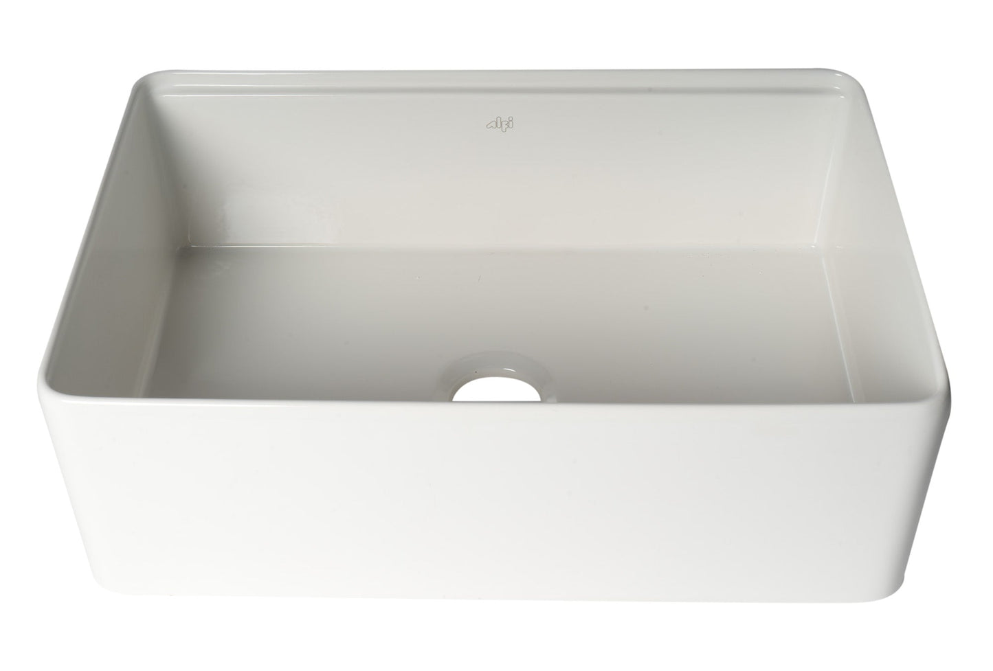 ALFI brand ABFS3020 Workstation 30" x 20" Single Bowl Step Rim Fireclay Farm Sink with Accessories