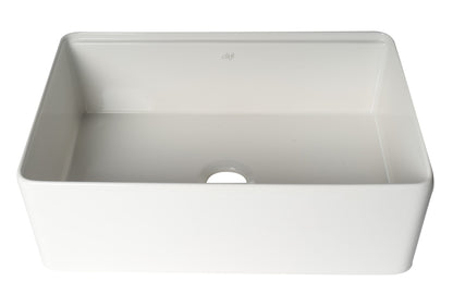 ALFI brand ABFS3020 Workstation 30" x 20" Single Bowl Step Rim Fireclay Farm Sink with Accessories