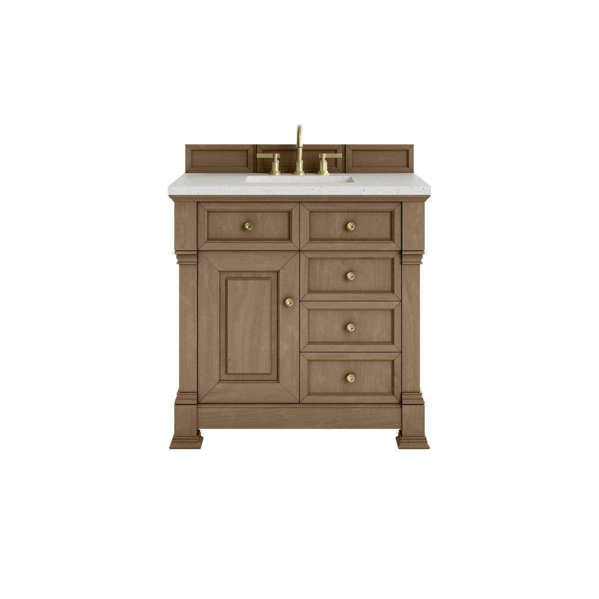 James Martin 547-V36 Brookfield 36” Single Vanity – Black Onyx / Honey Oak / Pearl Charcoal