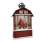 Lighted Barn Spinning Waterglobe - Cardinals