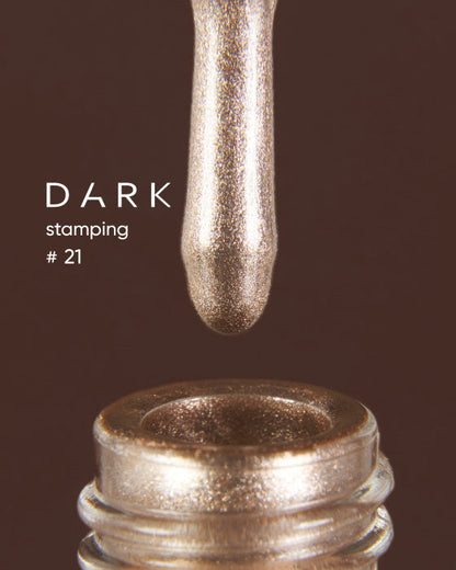 DARK STAMPING POLISH WHITE-GOLD METALLIC №21, 8 ML S021