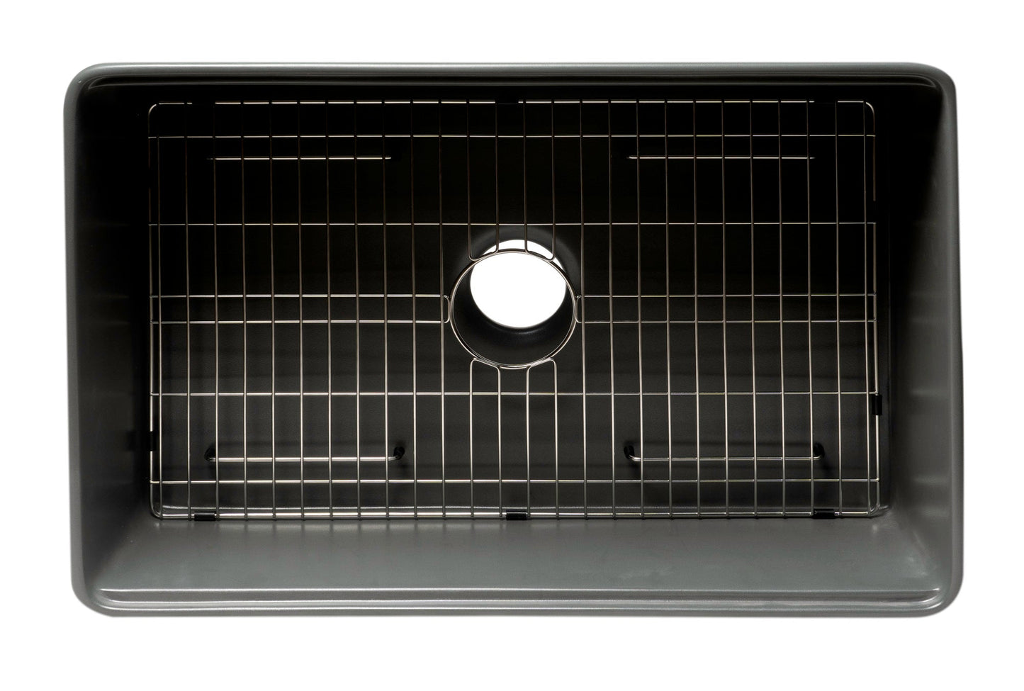 ALFI brand ABFS3020 Workstation 30" x 20" Single Bowl Step Rim Fireclay Farm Sink with Accessories