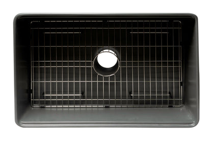 ALFI brand ABFS3020 Workstation 30" x 20" Single Bowl Step Rim Fireclay Farm Sink with Accessories
