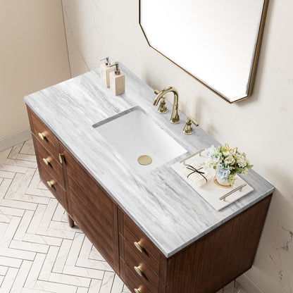 Amberly 48" Single Vanity Cabinet, Mid-Century Walnut