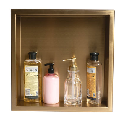 ALFI brand ABNP1616 16" x 16" Steel Square Single Shelf Shower Niche