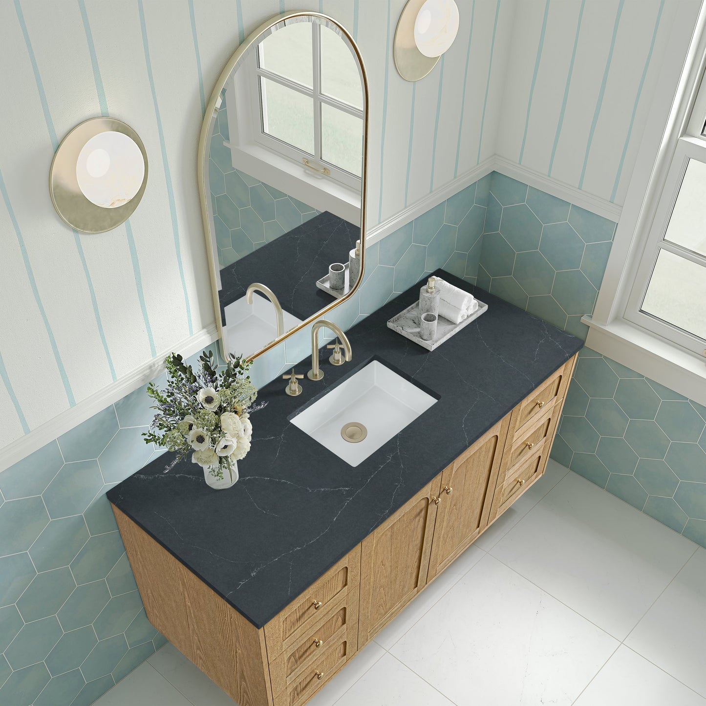 Laurent 60" Single Vanity, Light Natural Oak