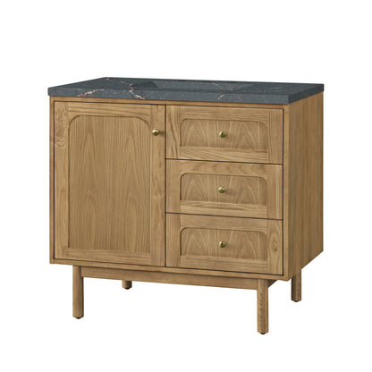 Laurent 36" Single Vanity Cabinet, Light Natural Oak