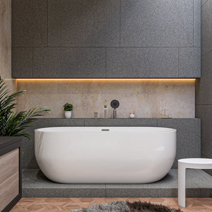 ALFI brand AB2703 Deck Mounted Tub Filler and Round Hand Held Shower Head