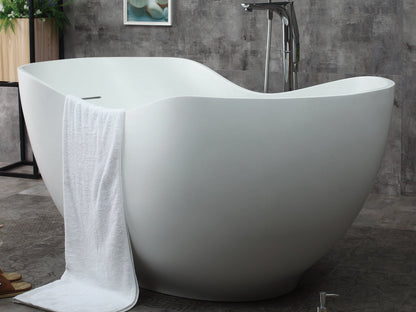 ALFI brand  AB9949 66" White Solid Surface Smooth Resin Soaking Bathtub