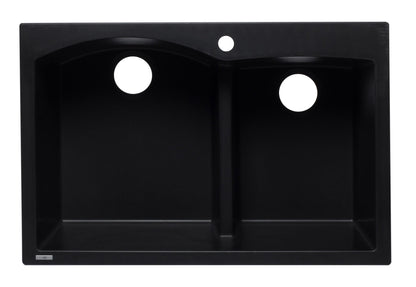 ALFI brand AB3320DI 33" Double Bowl Drop In Granite Composite Kitchen Sink