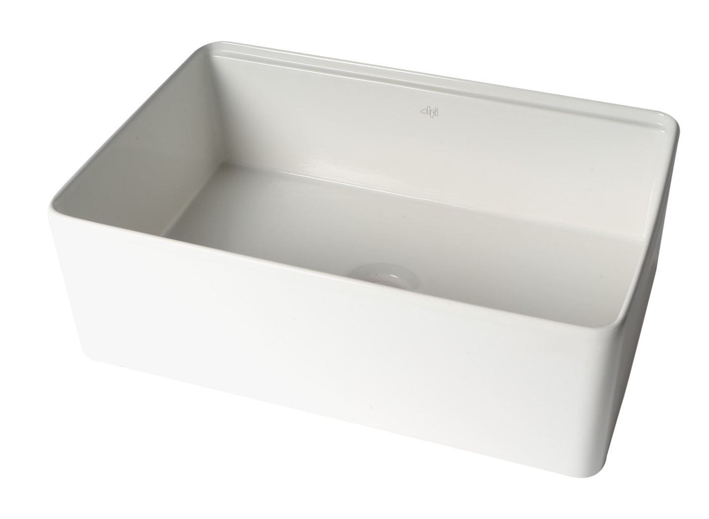 ALFI brand ABFS3020 Workstation 30" x 20" Single Bowl Step Rim Fireclay Farm Sink with Accessories