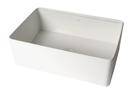 ALFI brand ABFS3020 Workstation 30" x 20" Single Bowl Step Rim Fireclay Farm Sink with Accessories