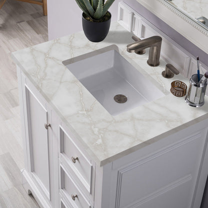 De Soto 30" Single Vanity Cabinet, Bright White