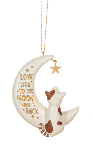 Love You to the Moon and Back - Cat Ornament
