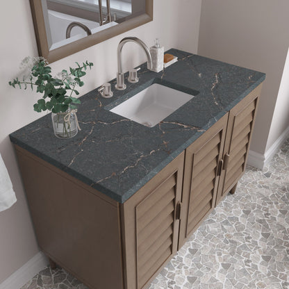 Portland 48" Single Vanity Cabinet, Whitewashed Walnut