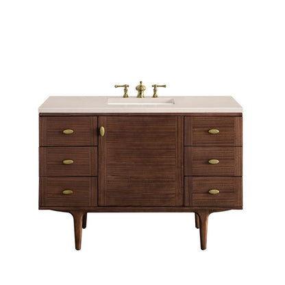 Amberly 48" Single Vanity Cabinet, Mid-Century Walnut