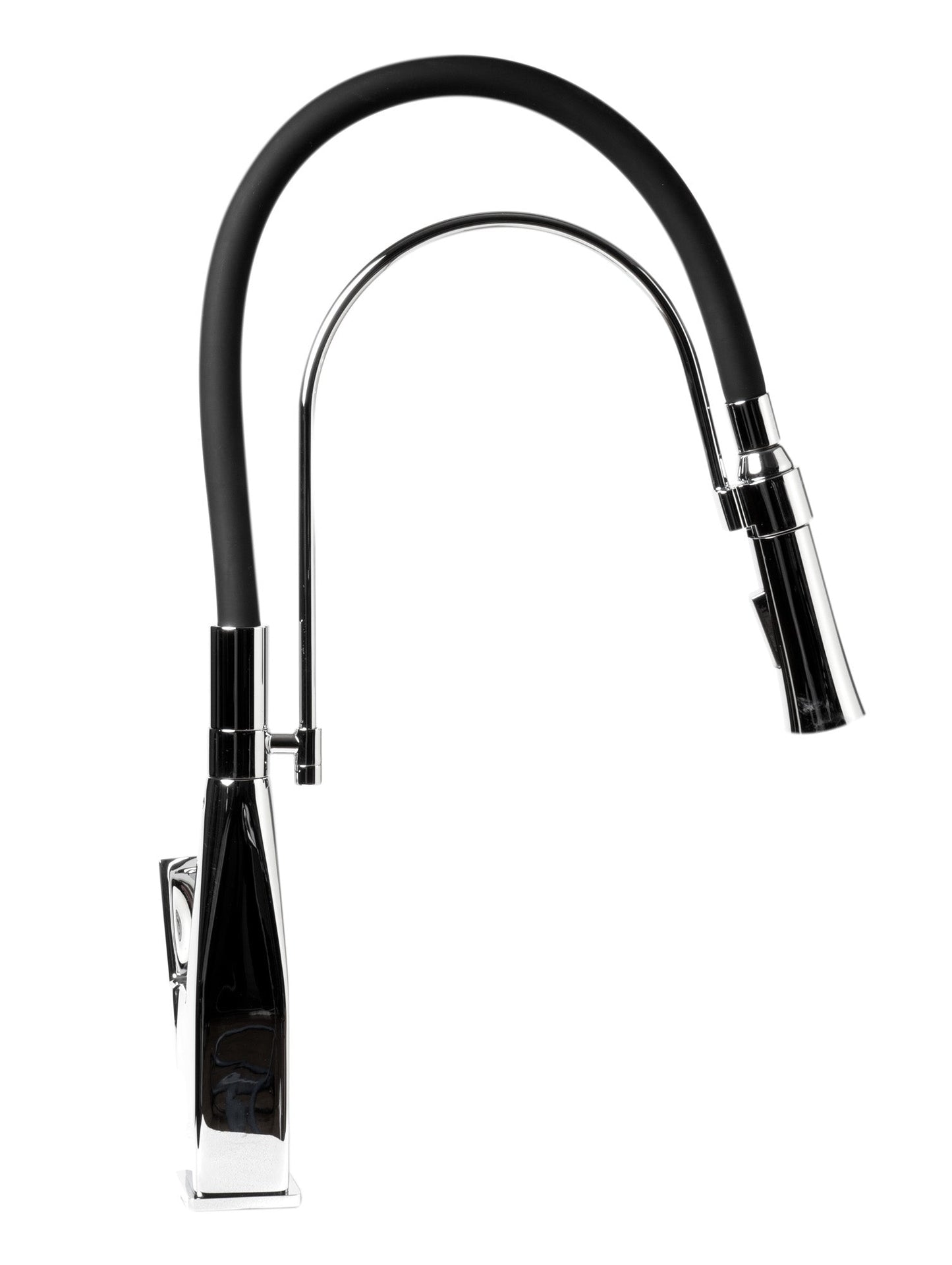 ALFI brand ABKF3023 Square Kitchen Faucet with Black Rubber Stem