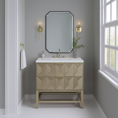 Emmeline 36" Single Vanity Cabinet, Pebble Oak