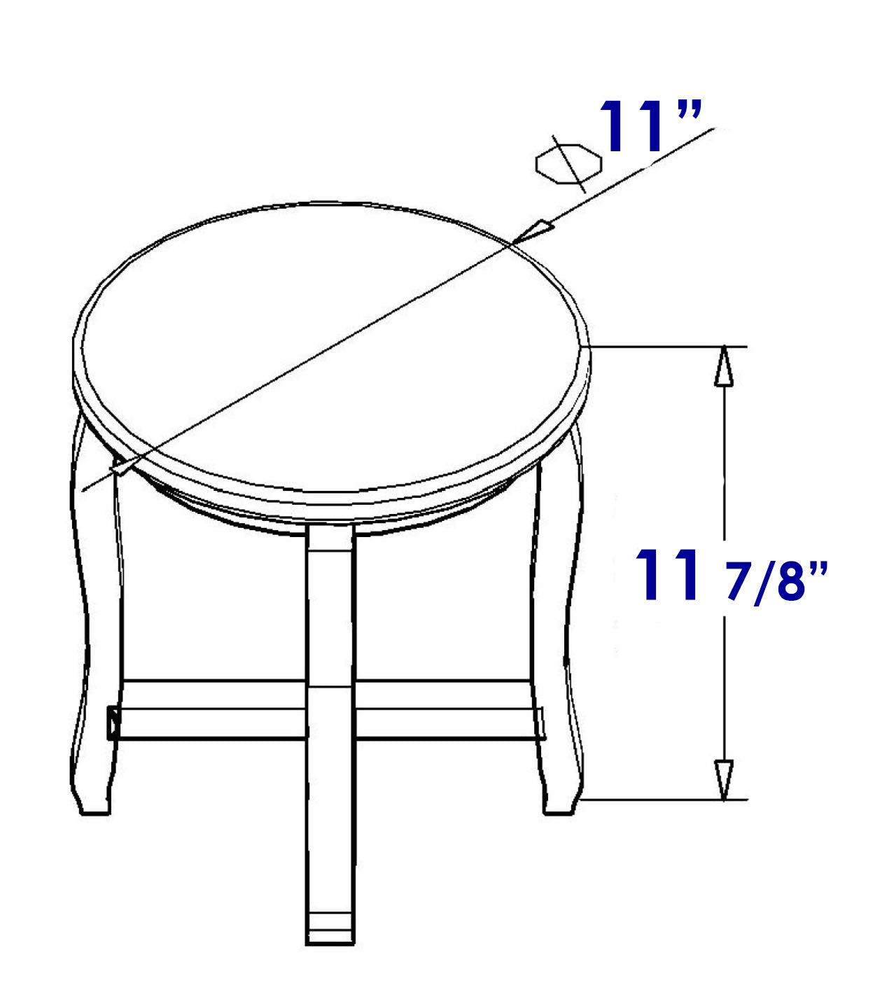 ALFI brand  AB4406 11" Cedar Wood Round  Stool Multi-Purpose Accessory