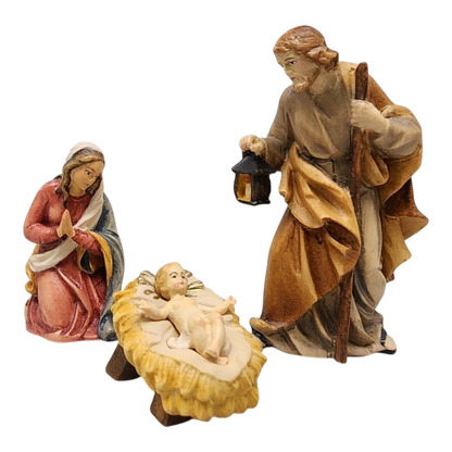 Holy Family - Hand Carved in Wood - 10cm (4 inch)