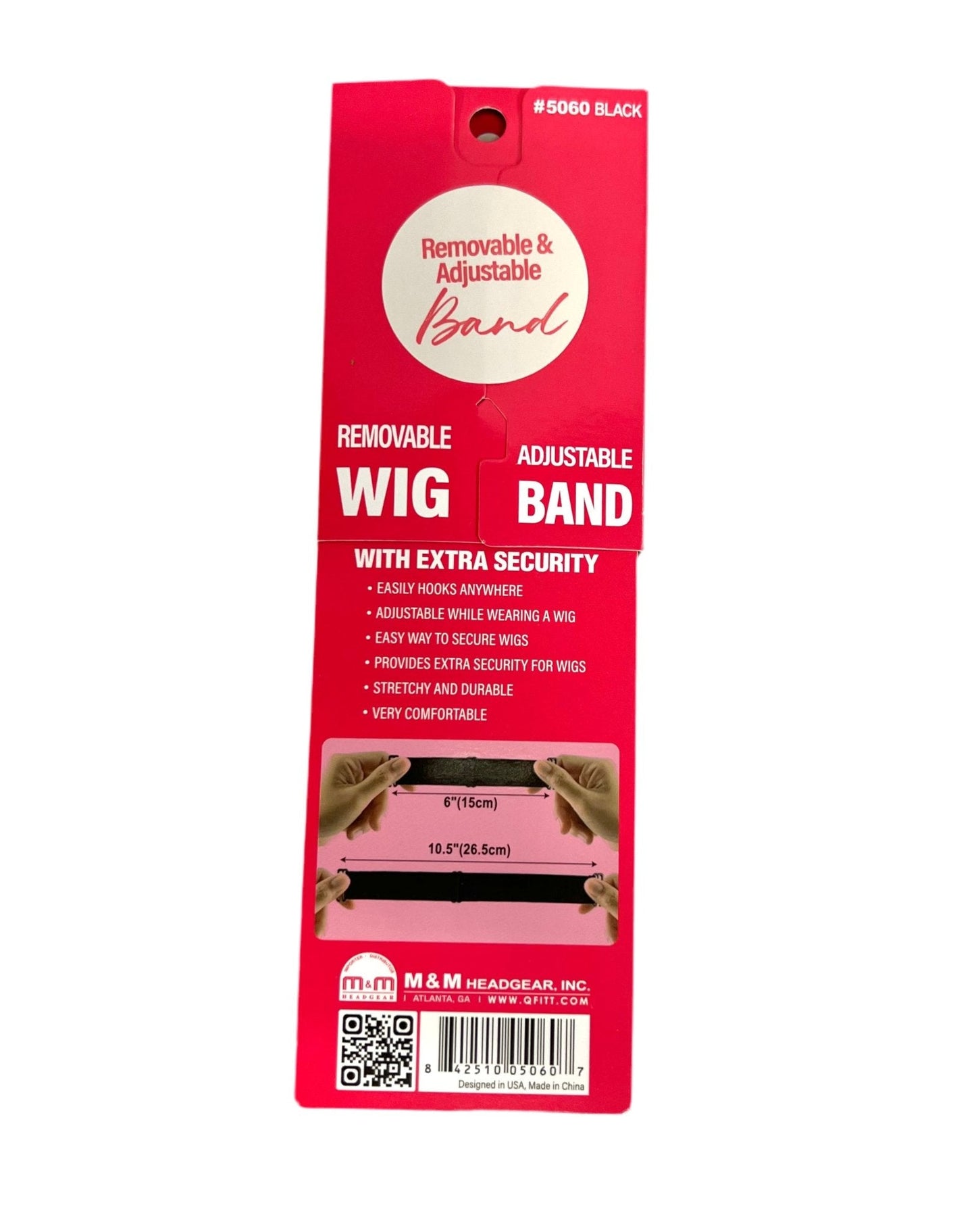 Qfit Removable & Adjustable Elastic Wig Band  Black