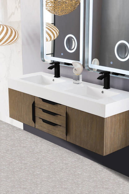 Columbia 59" Double Wall Mount Vanity Cabinet