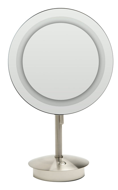ALFI brand ABM9FLED Tabletop Round 9" 5x Magnifying Cosmetic Mirror with Light