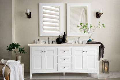 Palisades 72" Double Vanity Cabinet, Bright White