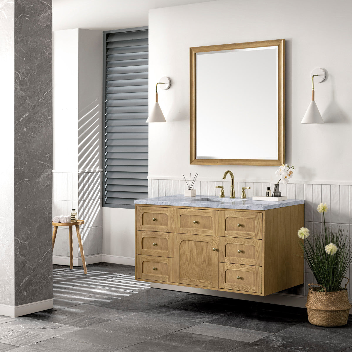 Laurent 48" Single Vanity Cabinet, Light Natural Oak