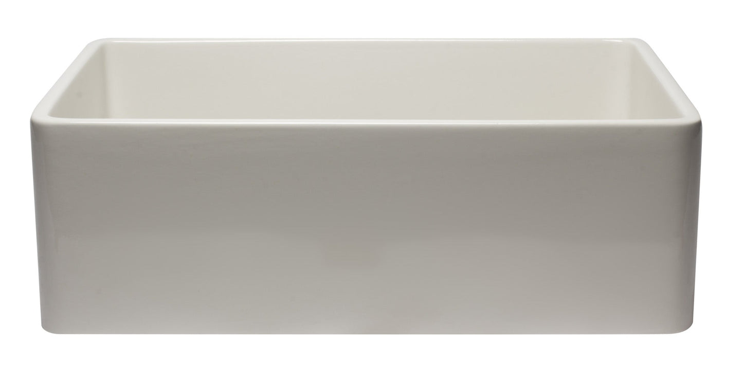 ALFI brand AB3020SB 30 inch Biscuit Reversible Single Fireclay Farmhouse Kitchen Sink