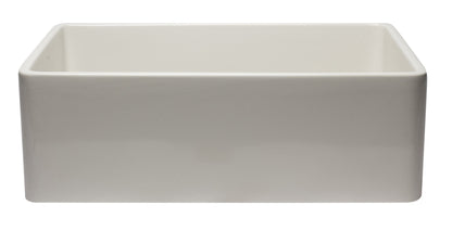 ALFI brand AB3020SB 30 inch Biscuit Reversible Single Fireclay Farmhouse Kitchen Sink