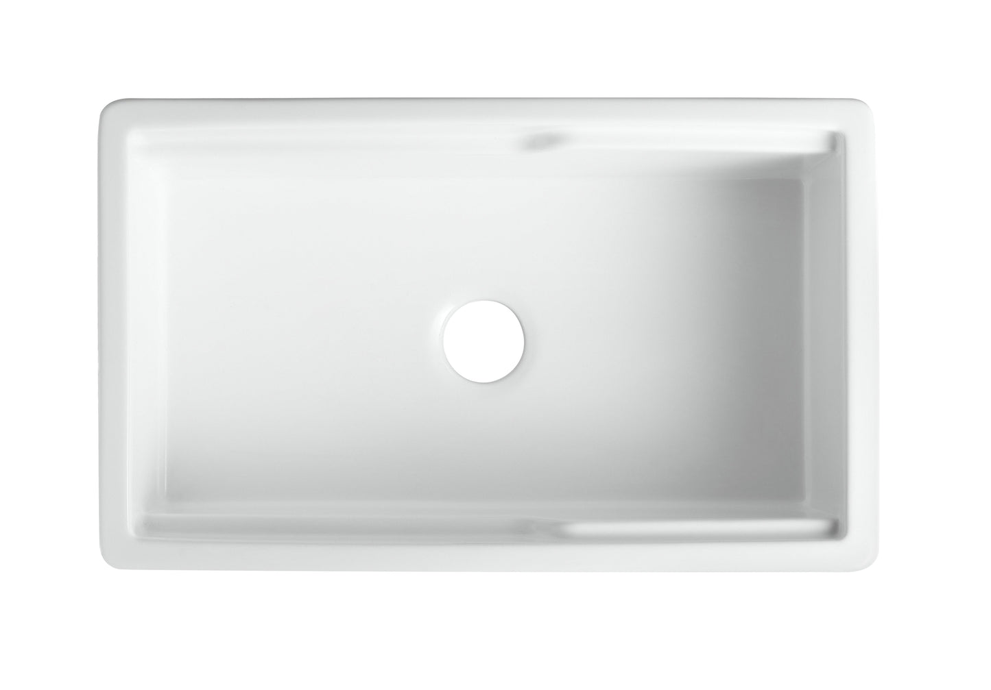 ALFI brand ABFS3219SUD ABFS3219SUD-W  White 32" x 19" Workstation Step Rim Single Bowl Fireclay Undermount / Drop In Kitchen Sink