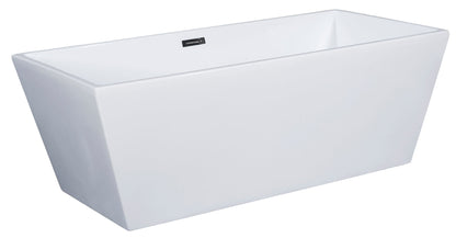 ALFI brand  AB8833 59 inch White Rectangular Acrylic Free Standing Soaking Bathtub